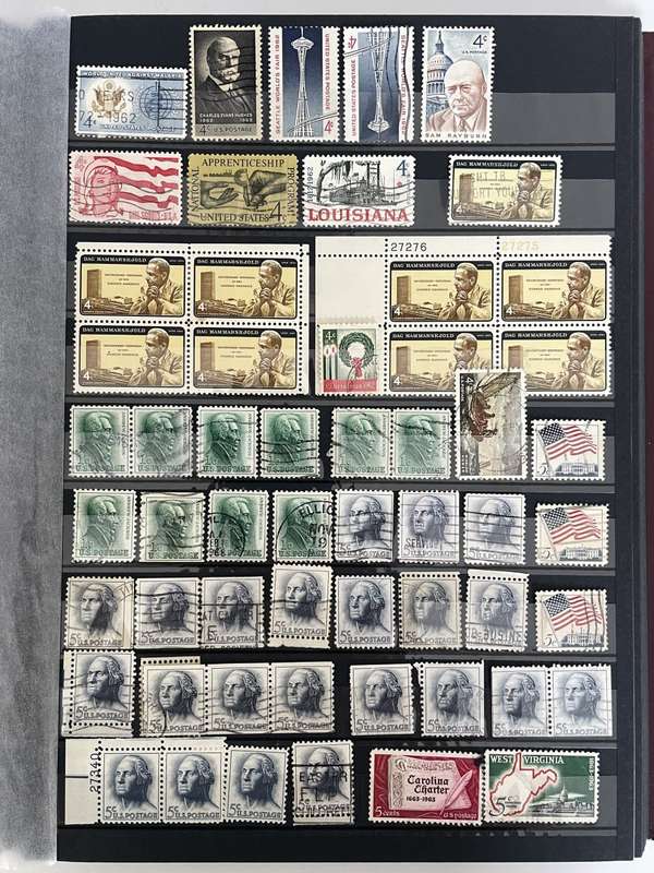 USA - 1960-1965 good selection of mint and used stamps, good value lot (8 photos)